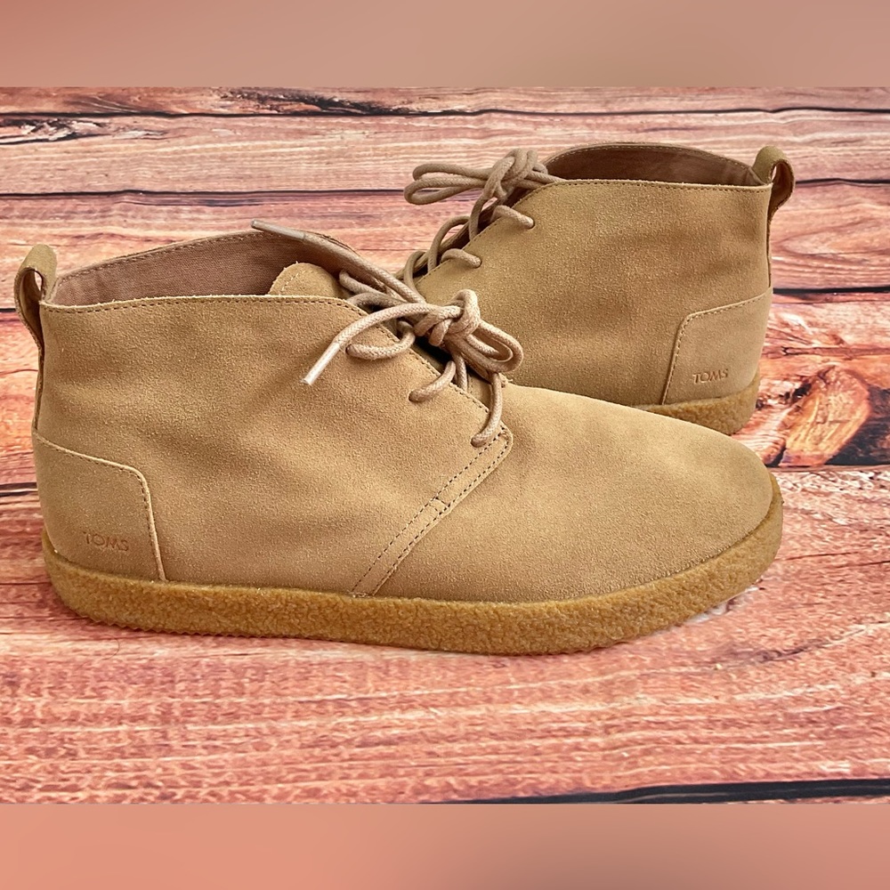 TOMS FREMONT BOOTS MEN’S SIZE 10.5 TOFFEE SUEDE LACE UP NEW WITHOUTS TAGS